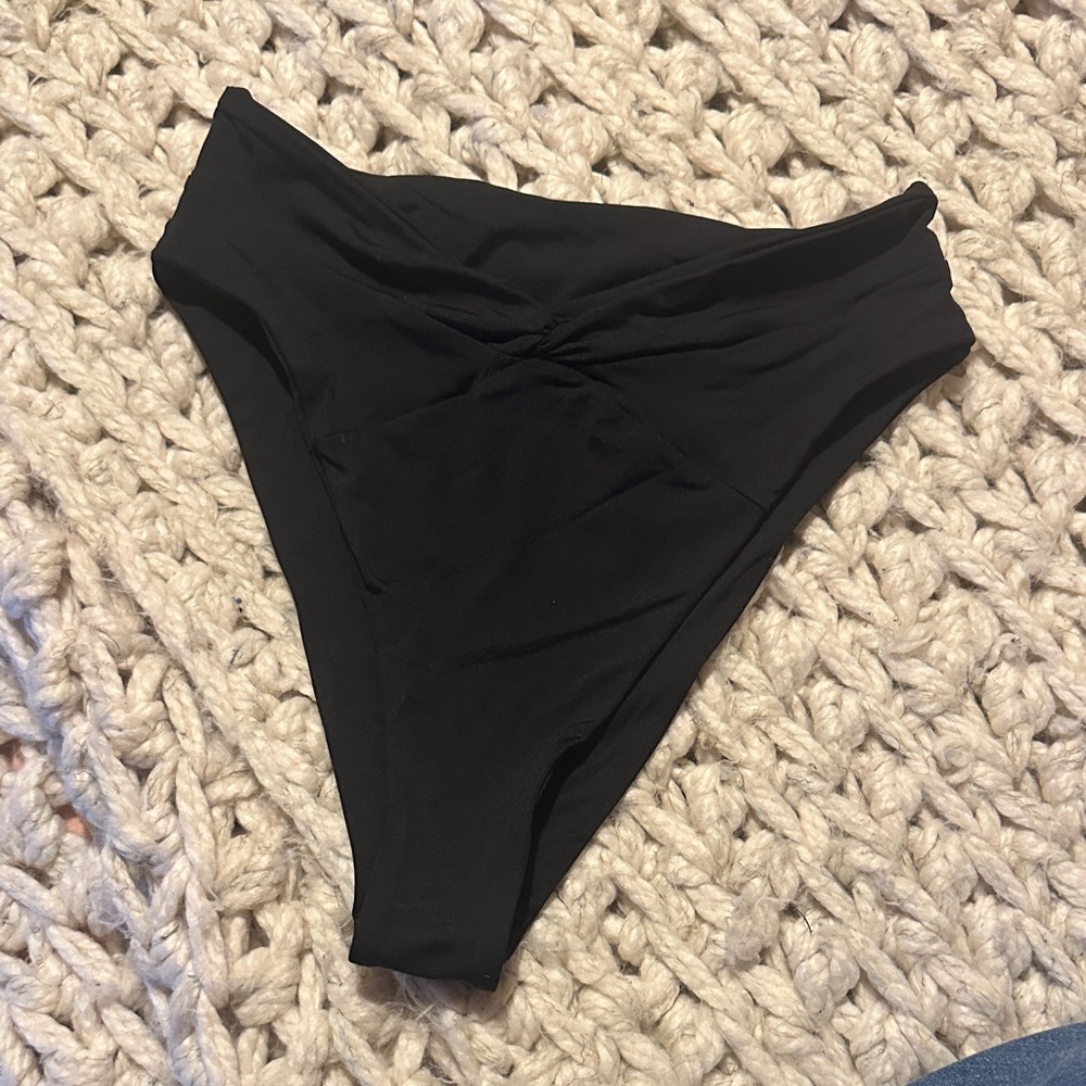🏆 3/$75 DEAL • L*SPACE Black High-Cut Bikini Bottom ONLY